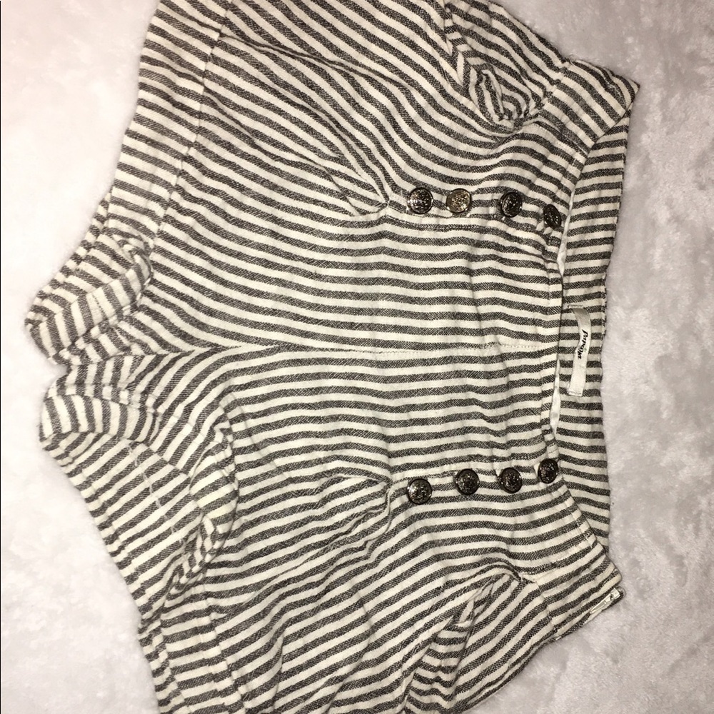 S // White and grey stripped shorts